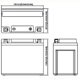 12V 12Ah YG12L_BS dimensions