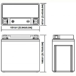 12V 12Ah YS12-14-BS dimensions