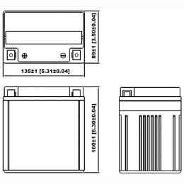 12V 14Ah YS12-14-A2 dimensions