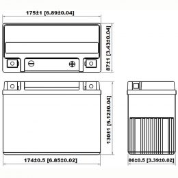 12V 14Ah YS12-15L-BS dimensions