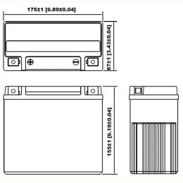 12V 20Ah YS12-20H-BS dimensions