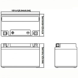 12V 7Ah YG7A_BS dimensions