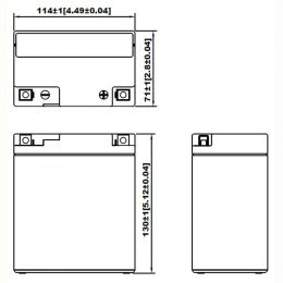 12V 7Ah YG7L_BS dimensions