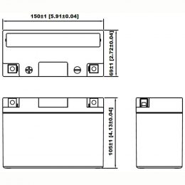 12V 8Ah YG9B_4 dimensions