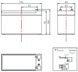 FC 12V 7.2Ah terminals