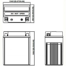 12V 13Ah YTX14AHL_BS dimensions