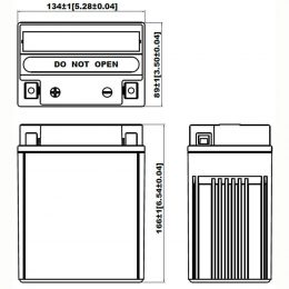 12V 13Ah YTX14AH_BS dimensions