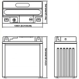 12V 9Ah YB9_BS dimensions