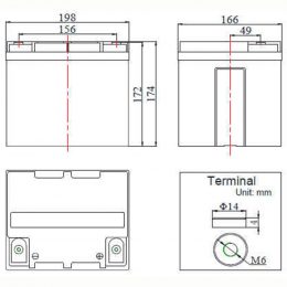 FCD 12V 40Ah terminals