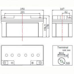 FCD 12V 70Ah terminals