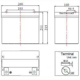 FCD 12V 75Ah terminals