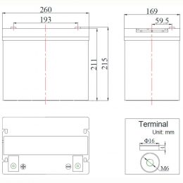 FC 12V 70Ah BT terminals