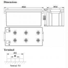 12V 140Ah Tubular Plates LFPV12-140 terminals