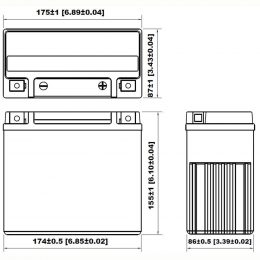 12V 18Ah YS12-20L-BS dimensions