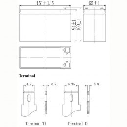 12V 7_2Ah FP1272 Terminals