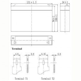 6V 7_2Ah FP672 Terminals